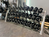 Troy 12-Sided Urethane Dumbbells w/ 3 Tier Rack - Buy & Sell Fitness