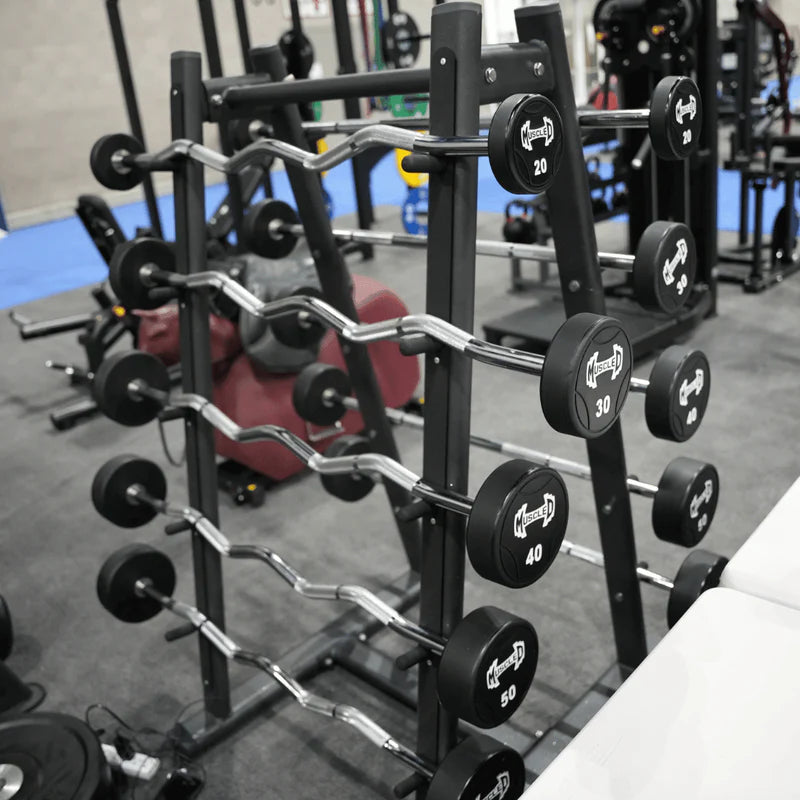 Pro Urethane Barbell Set(Straight or Curl) - 20 to 110 lbs (Barbell Set Only) - Muscle D Fitness - Premium Quality Urethane Barbell Set - Buy & Sell Fitness