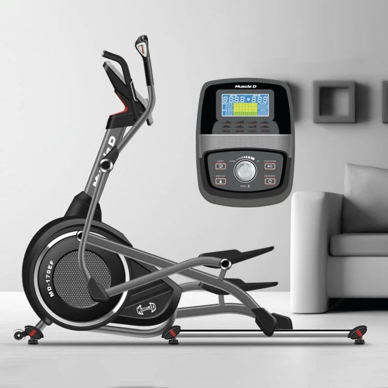 Light Commercial Elliptical Trainer - Muscle D Fitness - LED Display - Upper and Lower Body Movement - Heart Rate Monitor - Buy & Sell Fitness