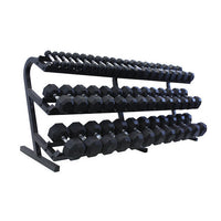 Troy VTX (5-100 lb) Rubber Dumbbells w/ Rack - Buy & Sell Fitness
