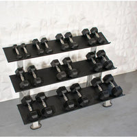 Rubber Hex Dumbbell Set 5-50LB SET - Muscle D FItness - Steel Handle - Quality knurling - Weightlfting - Buy & Sell Fitness